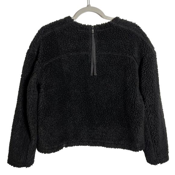 Lululemon Wool Whenever Crew SIZE 6 Black Sherpa Fleece Boxy Pullover Top - Picture 4 of 13